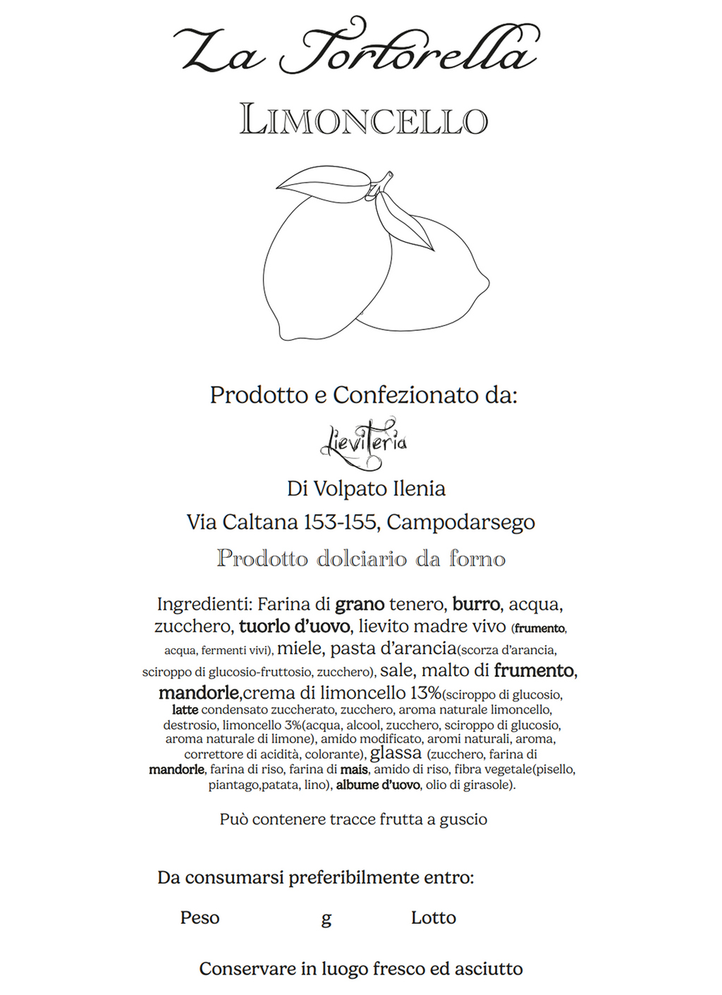 Tortorella al Limoncello